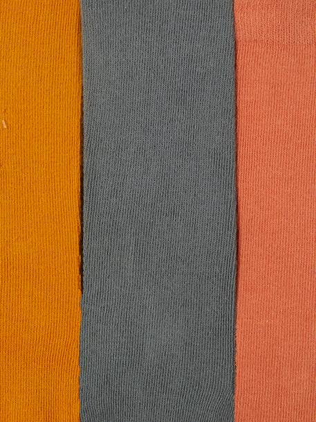 3 paar tricot maillots voor baby's gemêleerd grijs+groene set+hazelnoot+oudroze+Wit/lichtroze/grijs chiné - vertbaudet enfant 