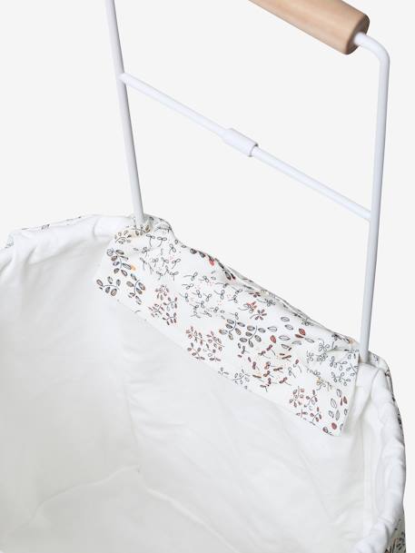 Panier de courses à roulettes en métal, tissu et bois FSC® gris - vertbaudet enfant 