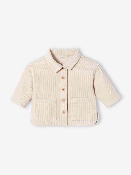 Overhemd voor baby van ribfluweel ecru - vertbaudet enfant 