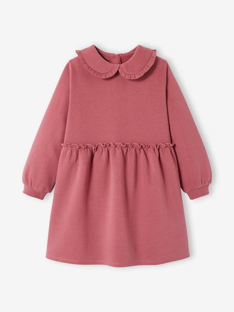 Robe en molleton col Claudine fille prune - vertbaudet enfant 