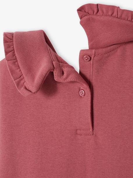 Robe en molleton col Claudine fille prune - vertbaudet enfant 