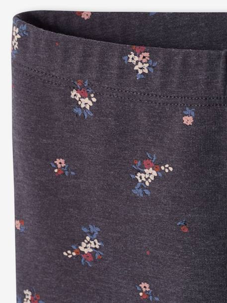Oeko-Tex® legging met bloemenprint voor meisjes antracietgrijs+chocoladebruin+ecru+groengrijs+hemelsblauw+nude - vertbaudet enfant 
