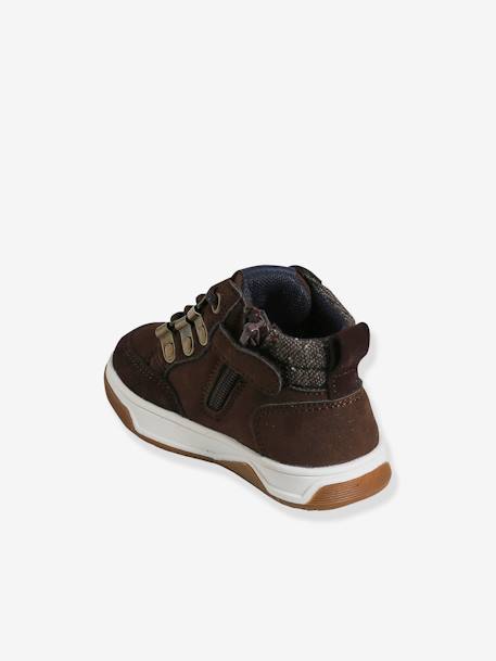 Bottines bébé garçon lacets + glissière chocolat - vertbaudet enfant 