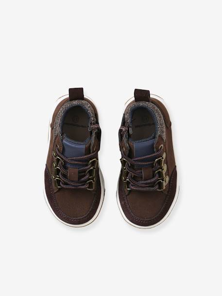 Bottines bébé garçon lacets + glissière chocolat - vertbaudet enfant 
