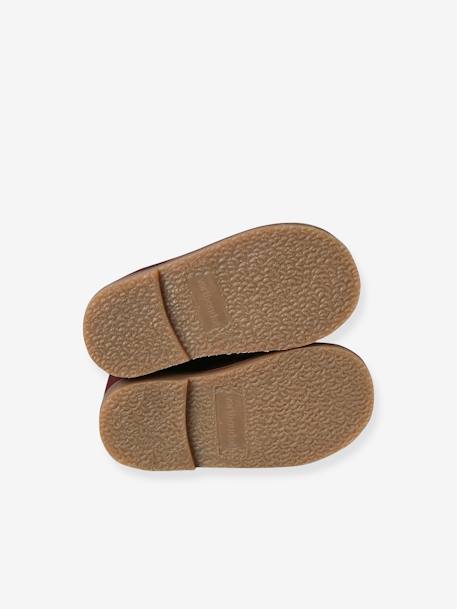 Bottines bébé fille cuir lacées bleu marine imprimé étoile+bordeaux - vertbaudet enfant 