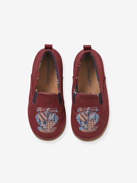 Chaussons élastiqués garçon en toile bordeaux - vertbaudet enfant 