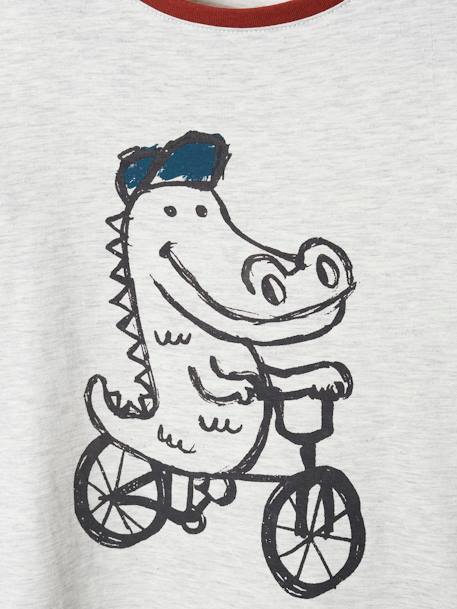 Tee-shirt motif ludique crocodile garçon BEIGE CHINE - vertbaudet enfant 