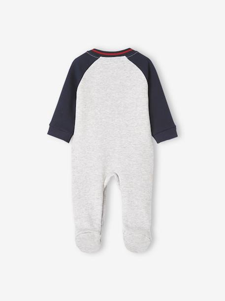Molton babypyjama met opening aan de voorkant gechineerd lichtgrijs - vertbaudet enfant 