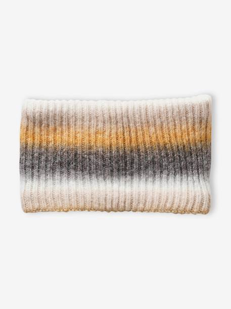 Ensemble bonnet et snood jacquard fille beige imprimé - vertbaudet enfant 