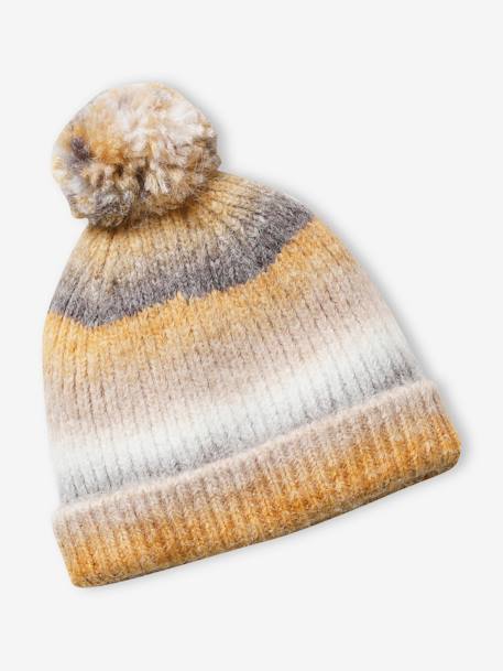 Ensemble bonnet et snood jacquard fille beige imprimé - vertbaudet enfant 