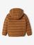 Licht donsjack met capuchon voor jongens met gerecyclede polyester vulling COGNAC+marineblauw - vertbaudet enfant 
