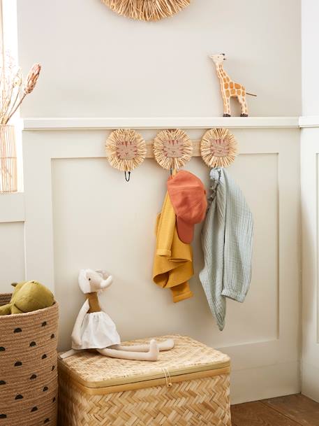 Patère lions en raphia bois/raphia - vertbaudet enfant 