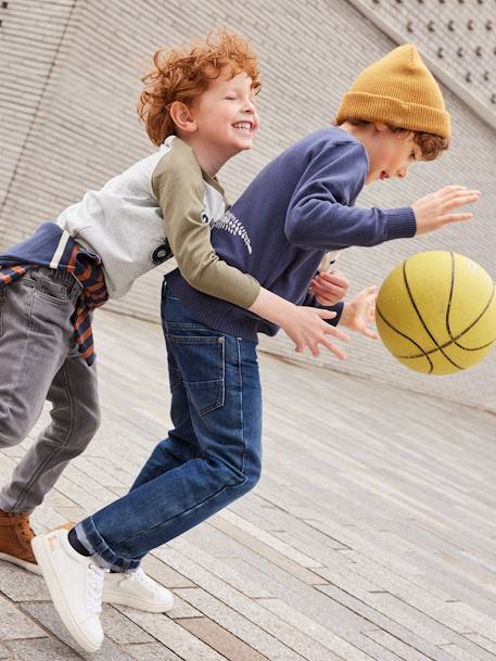 Jean garçon droit indestructible waterless DENIM BRUT+denim gris+STONE - vertbaudet enfant 