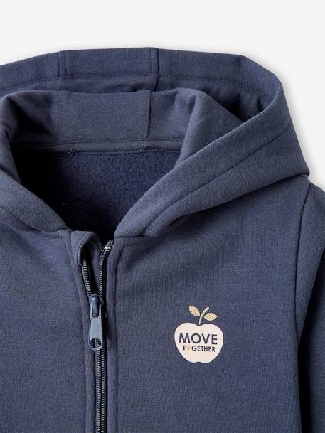 Sweat fille zippé à capuche sport bleu+rose - vertbaudet enfant 