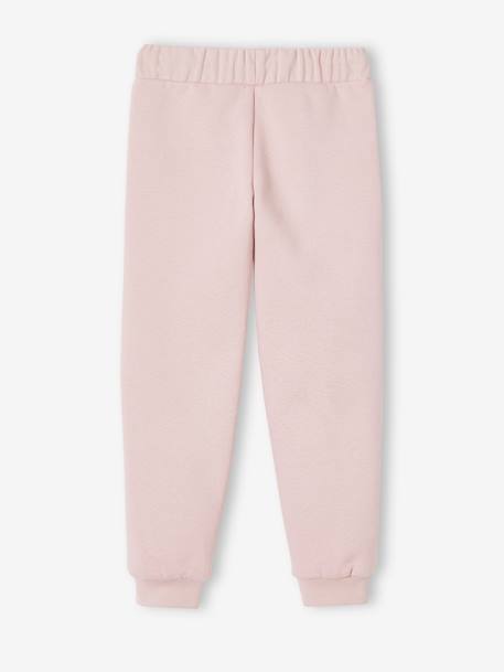 Molton joggingbroek voor meisjes leisteenblauw+roze - vertbaudet enfant 