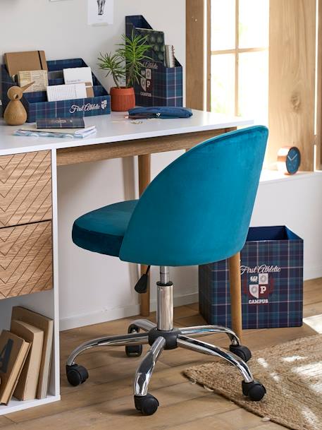 Corbeille en carton pliable Ecusson vert / bleu - vertbaudet enfant 