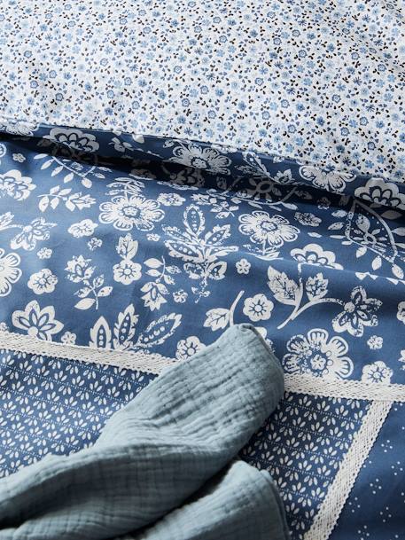 Parure housse de couette + taie d'oreiller enfant CARAVANE marine / écru - vertbaudet enfant 