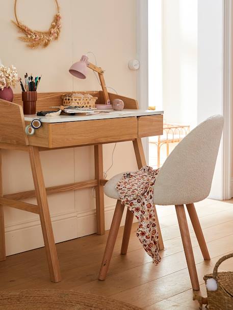 Chaise fausse fourrure enfant cannelle+ivoire+kaki - vertbaudet enfant 