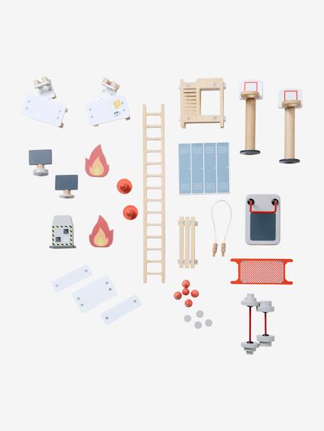 Centre de secours poste de police + poste de pompiers en bois FSC® blanc - vertbaudet enfant 