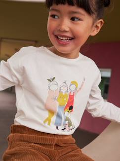 Meisje-T-shirt, souspull-Shirt met girly motief en fantasie details