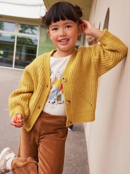 Pantalon fille large en velours anthracite+marron+prune - vertbaudet enfant 