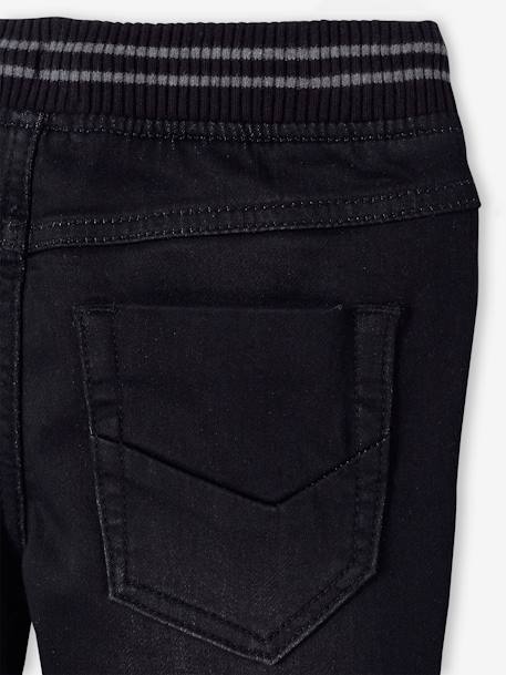 Jean garçon droit facile à enfiler denim effet molleton BRUT FONCE+denim black+denim gris+double stone+STONE MOYEN - vertbaudet enfant 