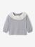 Baby-T-shirt met kraag in Engels borduurwerk grijs gechineerd - vertbaudet enfant 