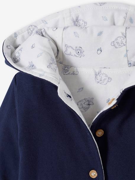 Omkeerbaar jasje voor baby met capuchon inkt+ivoor - vertbaudet enfant 