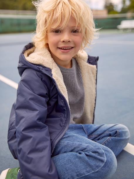 Parka garçon 3 en 1 blouson amovible bleu grisé+kaki+lichen+Marine grisé+noix de pécan - vertbaudet enfant 