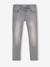 Jean slim MorphologiK fille tour de hanches LARGE avec usures BLEU FONCE DELAVE+denim black+DENIM GREY - vertbaudet enfant 