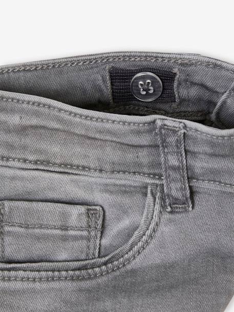 Jean slim MorphologiK fille tour de hanches LARGE avec usures BLEU FONCE DELAVE+denim black+DENIM GREY - vertbaudet enfant 