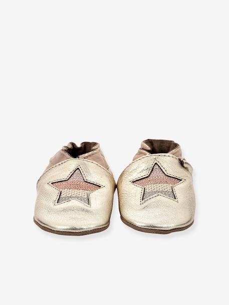 Chaussons cuir souple bébé Star Stripe ROBEEZ© or - vertbaudet enfant 