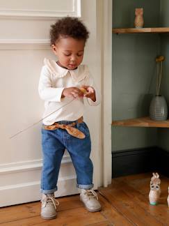 -Babyjeans met stoffen riem