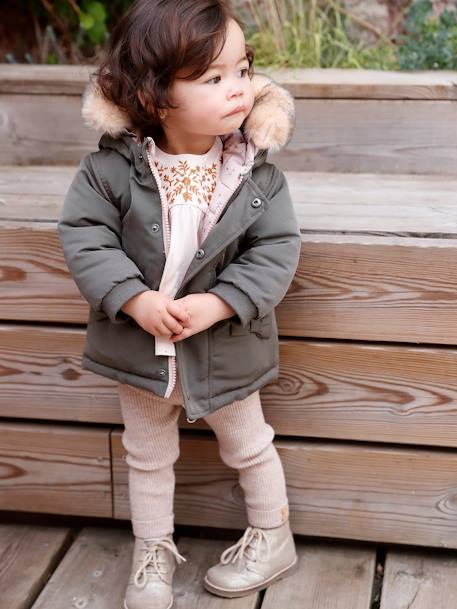 Parka réversible bébé kaki - vertbaudet enfant 