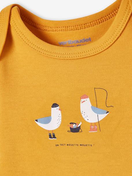 Lot de 5 bodies manches longues bébé emmanchure US lot jaune épicé - vertbaudet enfant 