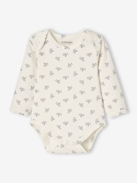 Lot de 5 bodies manches longues bébé emmanchure US lot jaune épicé - vertbaudet enfant 