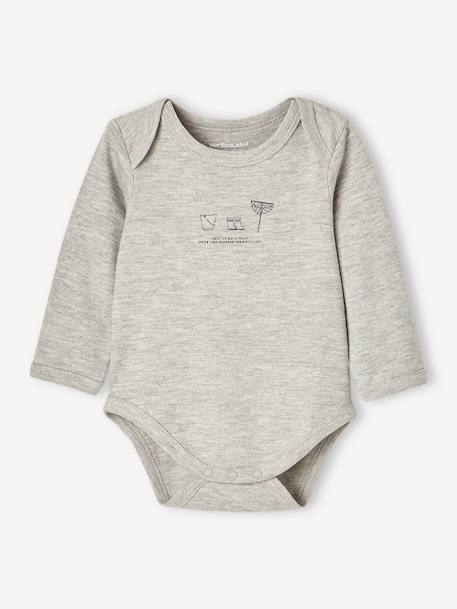 Lot de 5 bodies manches longues bébé emmanchure US lot jaune épicé - vertbaudet enfant 