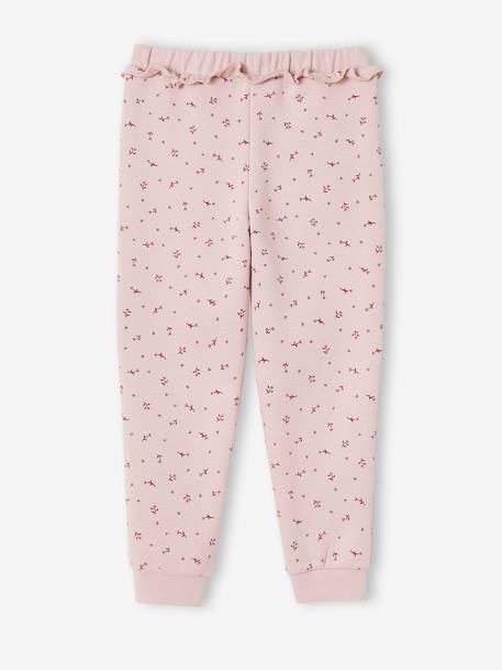 Pantalon jogging volanté fille imprimé fleurs rose - vertbaudet enfant 