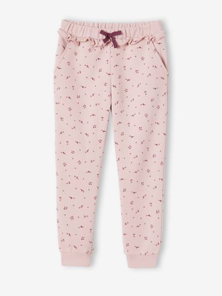 Pantalon jogging volanté fille imprimé fleurs rose - vertbaudet enfant 