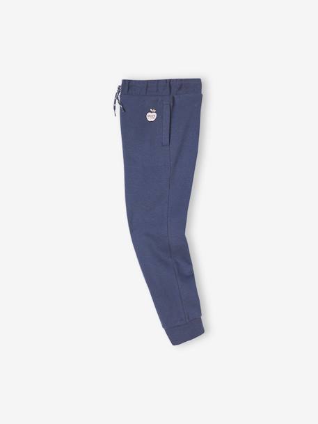 Molton joggingbroek voor meisjes leisteenblauw+roze - vertbaudet enfant 