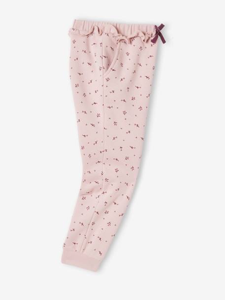 Pantalon jogging volanté fille imprimé fleurs rose - vertbaudet enfant 