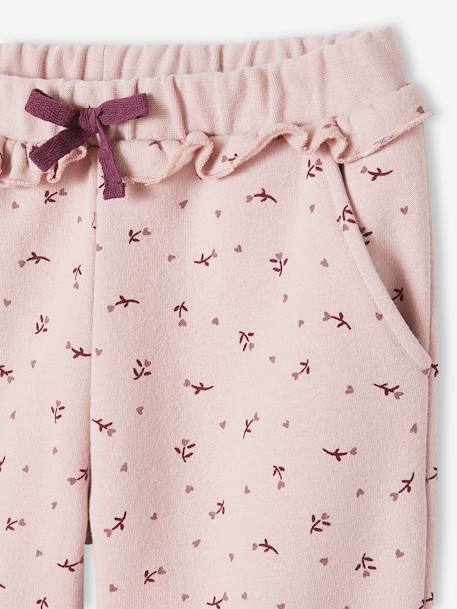 Pantalon jogging volanté fille imprimé fleurs rose - vertbaudet enfant 