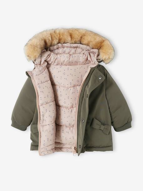Parka réversible bébé kaki - vertbaudet enfant 