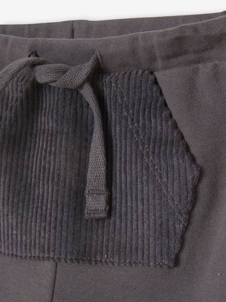 Babybroek in fleece met fluwelen zak antraciet - vertbaudet enfant 
