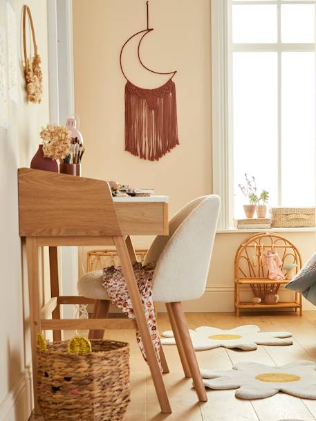 Attrape-rêves XL lune en macramé terracotta - vertbaudet enfant 