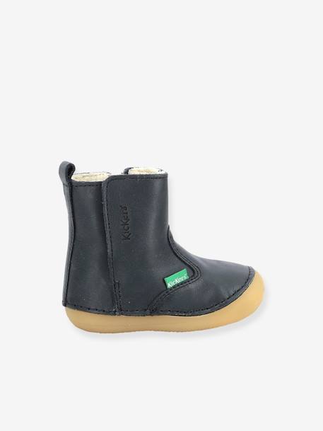 Boots fourrées cuir bébé garçon Socool Cho 1ers pas marine - vertbaudet enfant 