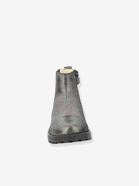 Leren meisjesboots Groofit KICKERS® grijs - vertbaudet enfant 