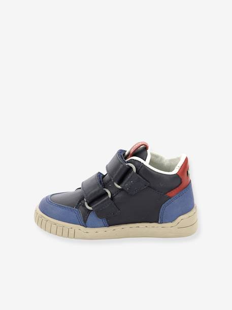 Sneakers voor jongens Wincky Vel KICKERS® blauw+zwart - vertbaudet enfant 