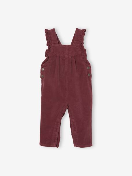 Babysalopette van fluweel met volants groen+pruim - vertbaudet enfant 