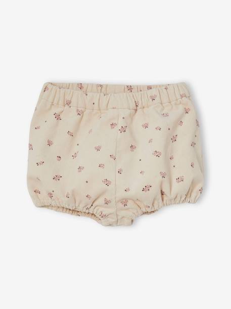 Lot de 2 bloomers bébé fille en velours Bordeaux/Beige AOP - vertbaudet enfant 